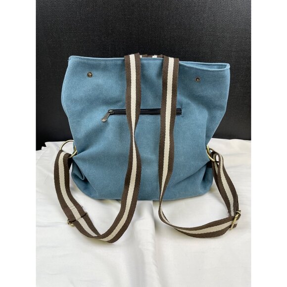 Women's Blue Denim Canvas Backpack SKU 3748 - Picture 4 of 11